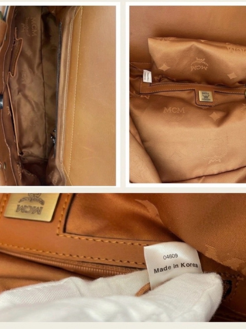 MCM Vintage Top Handle Satchel / Tote Cognac Visetos Monogram Pre-Owned - Picture 9 of 14